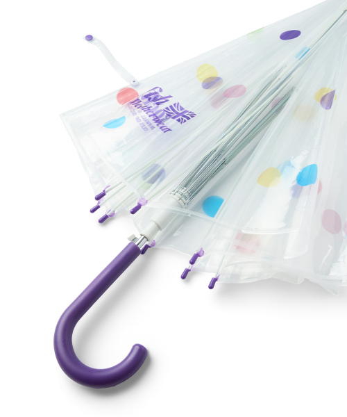 CLEAR DOT UMBRELLA LONG - COLOR DOTS