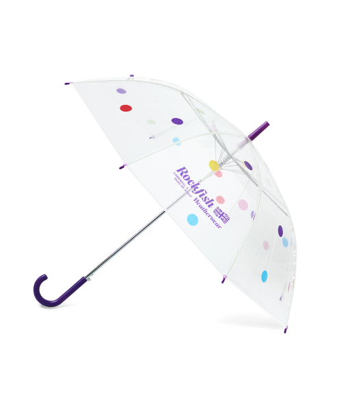 CLEAR DOT UMBRELLA LONG - COLOR DOTS
