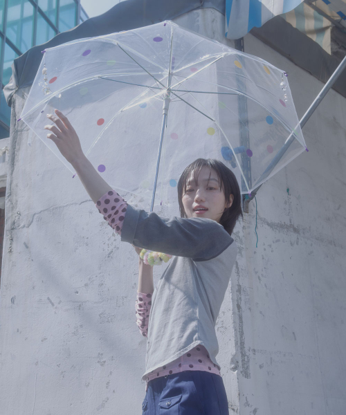 CLEAR DOT UMBRELLA LONG - COLOR DOTS