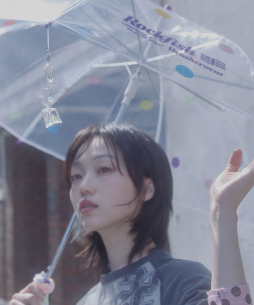 CLEAR DOT UMBRELLA LONG - COLOR DOTS