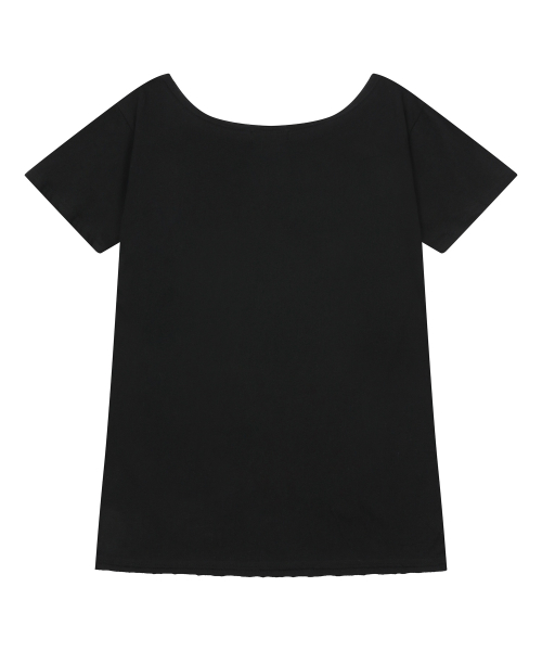 ROZIT HEART CROSS HOTFIX ONE SHOULDER HALF T (2COLOR)