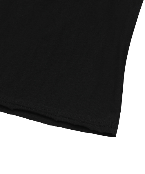 ROZIT HEART CROSS HOTFIX ONE SHOULDER HALF T (2COLOR)