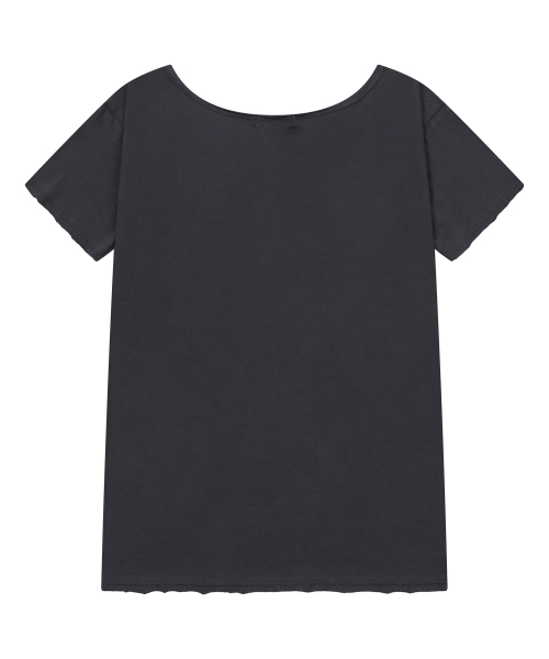 ROZIT HEART CROSS HOTFIX ONE SHOULDER HALF T (2COLOR)