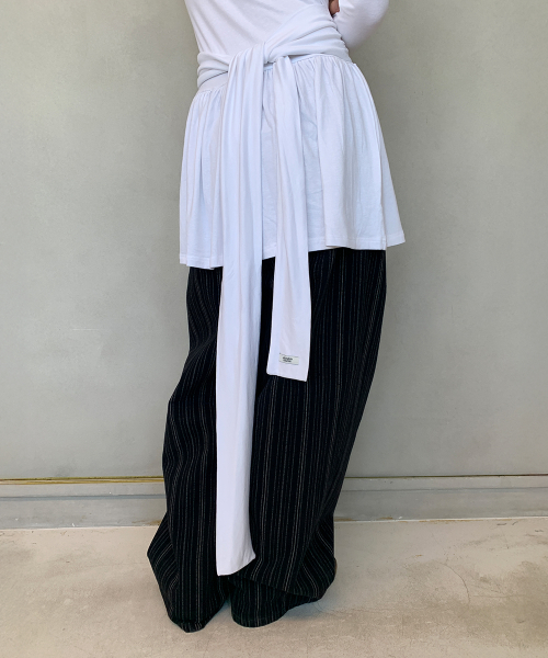 DROP WAIST FRILL LONG SLEEVE WHITE