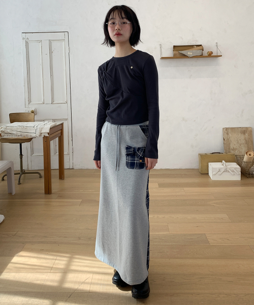KNOT SEAM LONG SLEEVE CHARCOAL