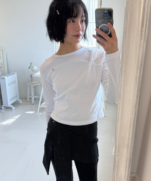 KNOT SEAM LONG SLEEVE WHITE