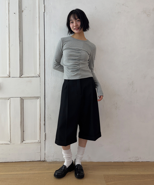 RELAXED BANDING HALF PANTS BLACK