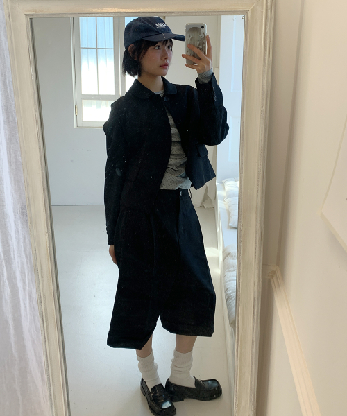 RELAXED BANDING HALF PANTS BLACK