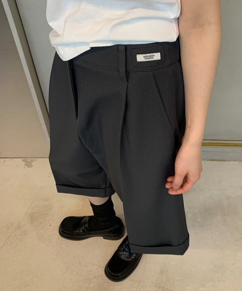 RELAXED BANDING HALF PANTS GREY