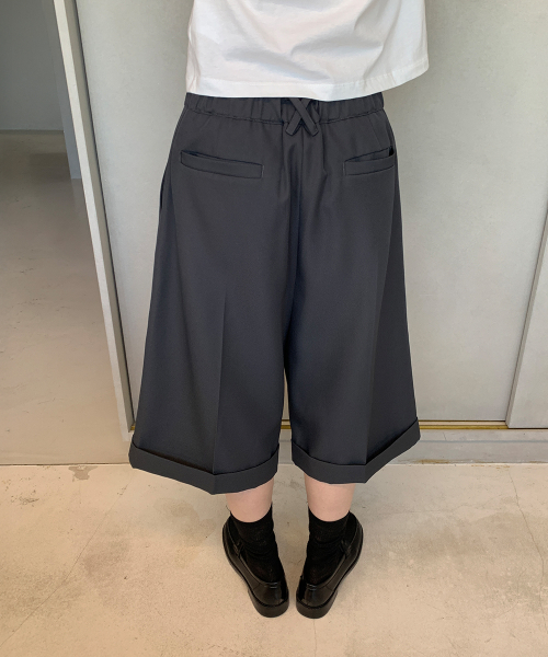 RELAXED BANDING HALF PANTS GREY
