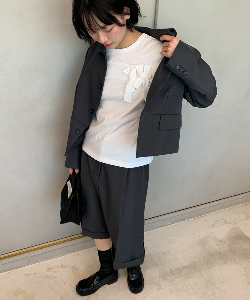 RELAXED BANDING HALF PANTS GREY
