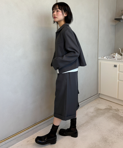 RELAXED BANDING HALF PANTS GREY