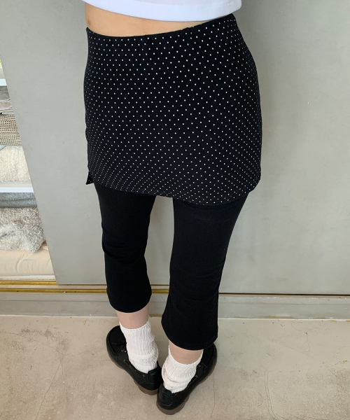 DOT WRAP CAPRI PANTS BLACK
