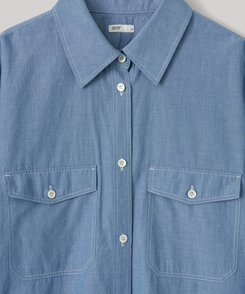 W. Sonnet Roll-Up Shirt (Blue Chambray)