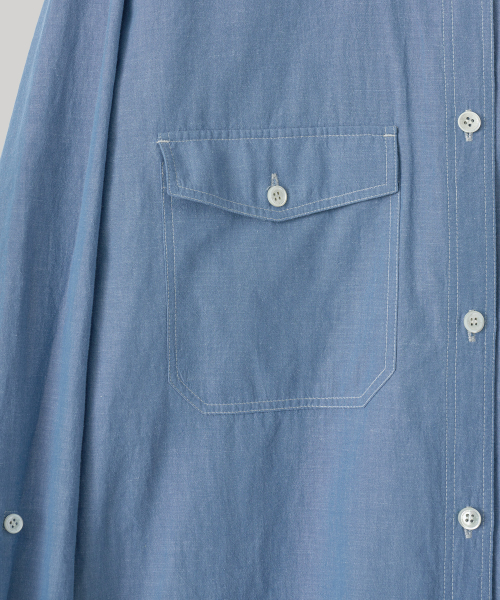 W. Sonnet Roll-Up Shirt (Blue Chambray)