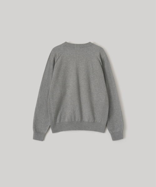 W. Whole Garment Crew-Neck Knit (Heather Gray)