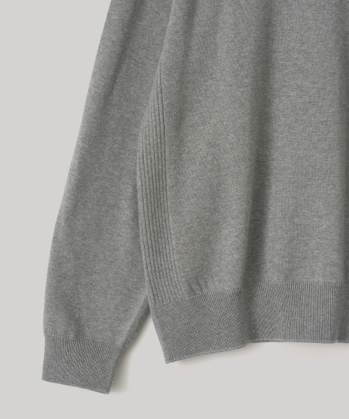 W. Whole Garment Crew-Neck Knit (Heather Gray)