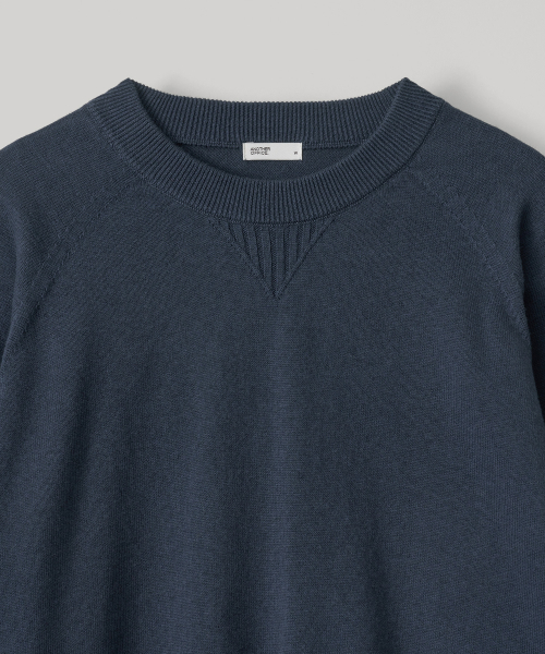 W. Whole Garment Crew-Neck Knit (Indigo Blue)