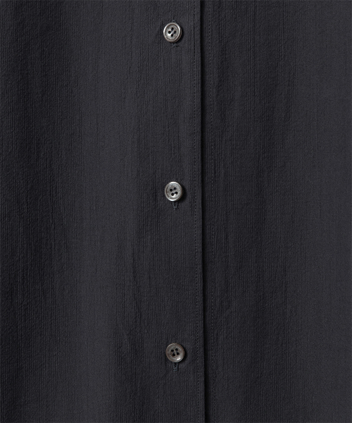 W. Voile Oversized Shirt (Black-Stripe)