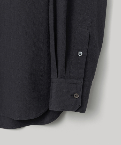 W. Voile Oversized Shirt (Black-Stripe)