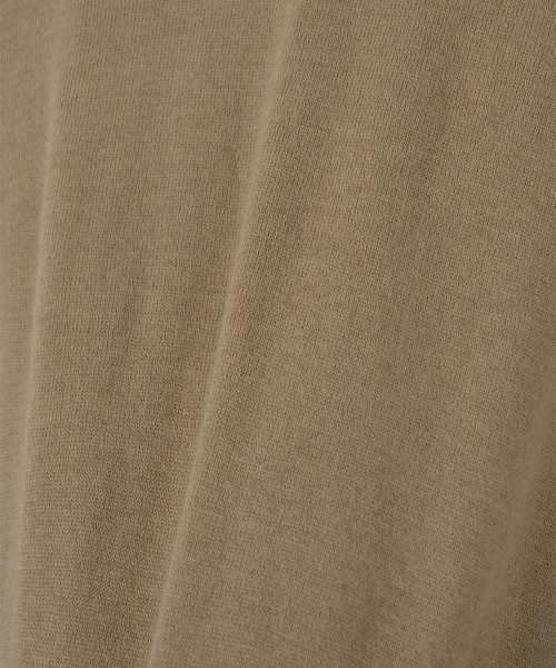 W. V-Neck Solid Knit (Light Brown)