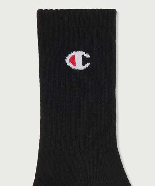 [3pack] C로고 크루 삭스 Black