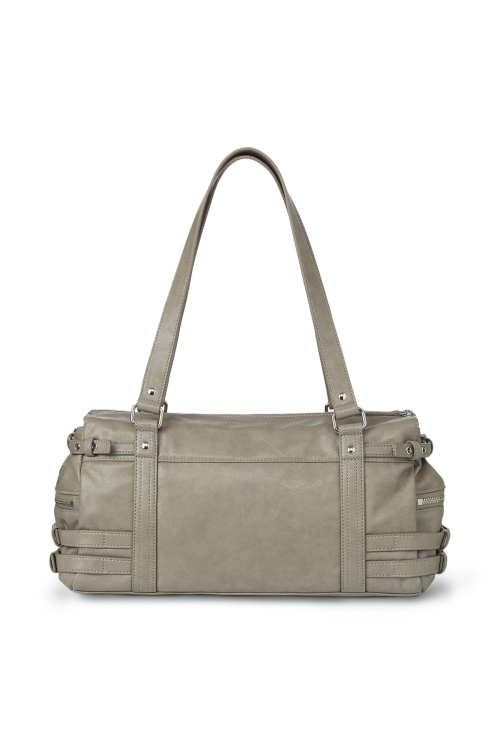 BELTED POCKET SHOULDER BAG IN GREY