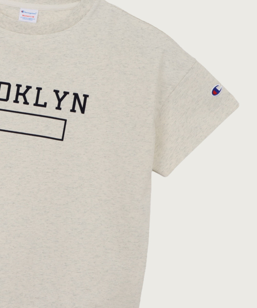 Women`s New York Lettering Short Sleeve T-Shirt Oatmeal