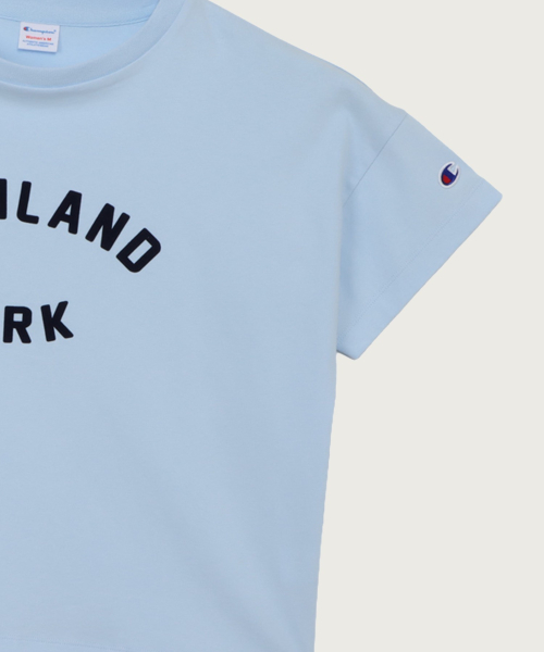 Women`s New York Lettering Short Sleeve T-Shirt Light Blue