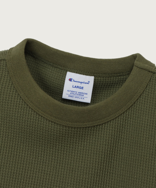 베이직 그래픽 와플 티셔츠 Olive