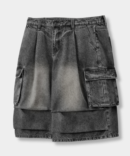 M65 PARACHUTE BERMUDA CURVED DENIM PANTS_2 COLOR