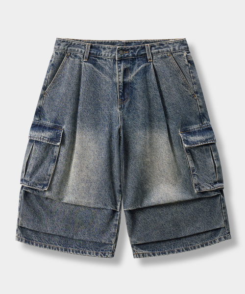 M65 PARACHUTE BERMUDA CURVED DENIM PANTS_2 COLOR
