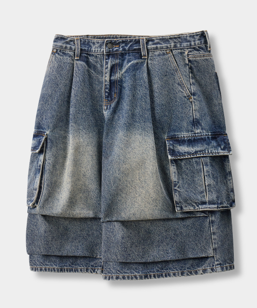 M65 PARACHUTE BERMUDA CURVED DENIM PANTS_2 COLOR