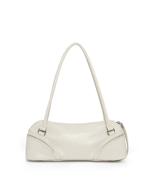 CURVE ZIP BAGUETTE BAG IN LIGHT GREY
