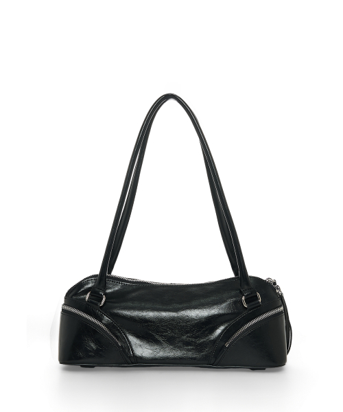 CURVE ZIP BAGUETTE BAG IN BLACK