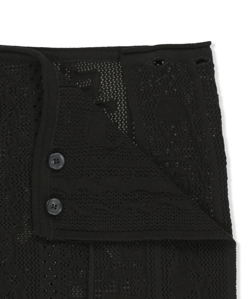MESH LOGO WRAP MINI SKIRT IN BLACK