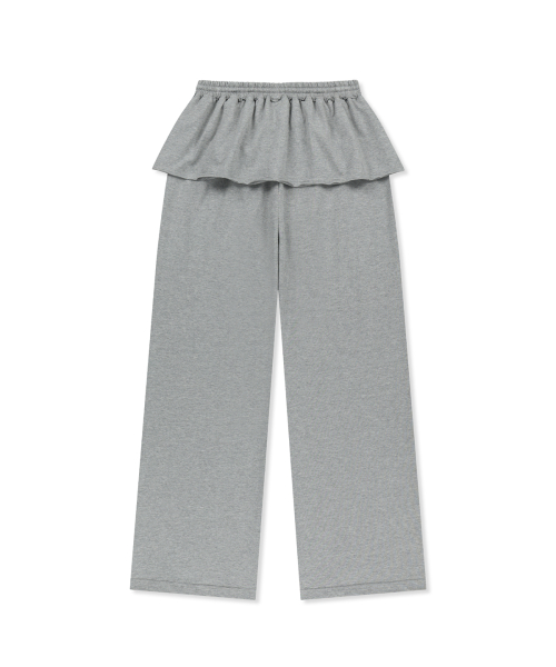 LAYERED SKIRT JERSEY PANTS IN GREY