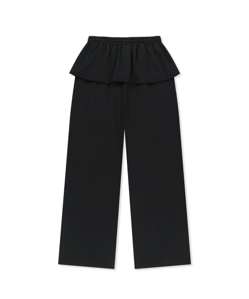LAYERED SKIRT JERSEY PANTS IN BLACK