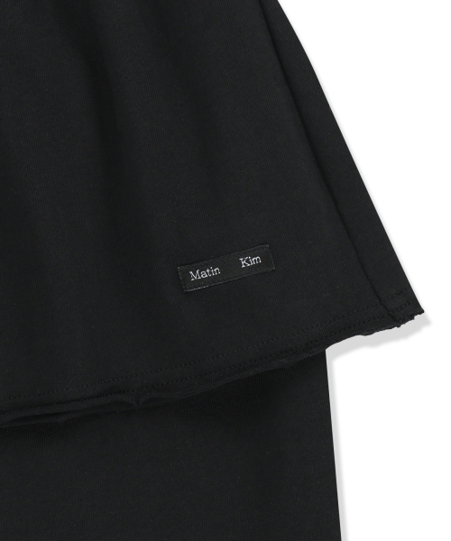 LAYERED SKIRT JERSEY PANTS IN BLACK