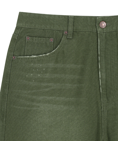 DISTRESSED DENIM PANTS FOR MEN IN KHAKI