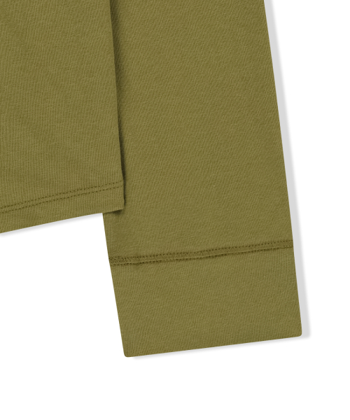 ASYMMETRIC BUTTON CLOSURE TOP IN OLIVE