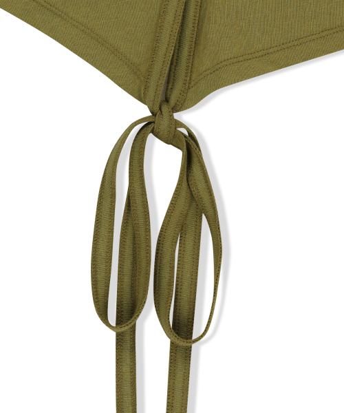 ASYMMETRIC BUTTON CLOSURE TOP IN OLIVE