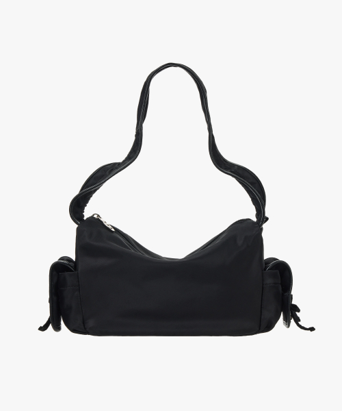 Nylon Pocket Shoulder Bag / Black