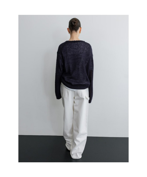Loosely V Neck Knit Navy (TA5751A08R)