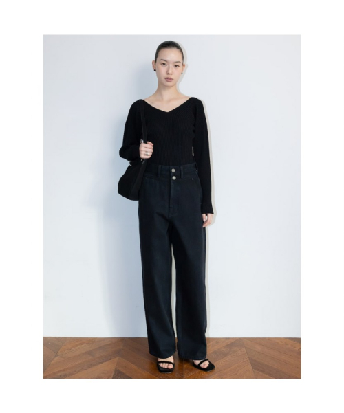 Spring Delia Knit Top Black (TA6251A075)