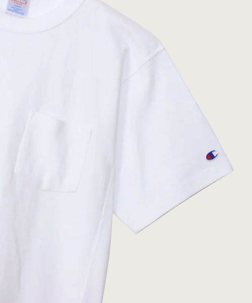 Reverse Weave Loose Fit Pocket Short Sleeve T-Shirt White