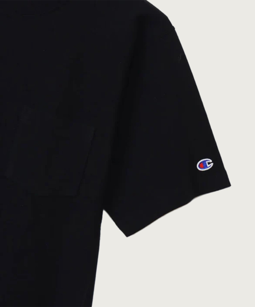 Reverse Weave Loose Fit Pocket Short Sleeve T-Shirt Black