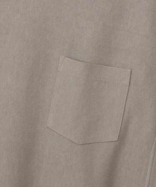 Reverse Weave Loose Fit Pocket Short Sleeve T-Shirt Grey