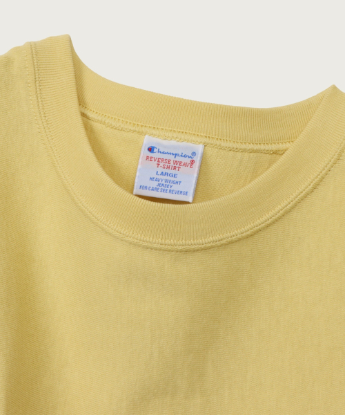 Reverse Weave Loose Fit Pocket Short Sleeve T-Shirt Yellow