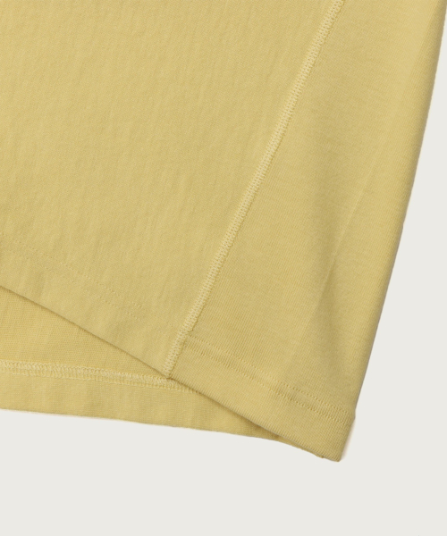 Reverse Weave Loose Fit Pocket Short Sleeve T-Shirt Yellow